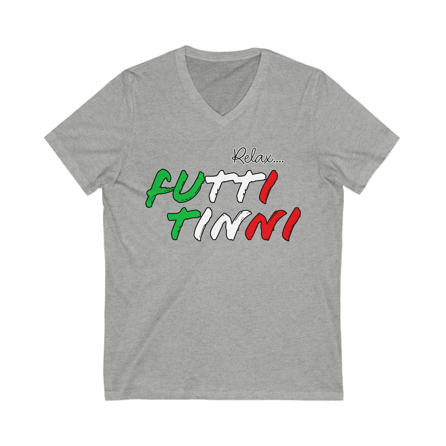 V-Neck Tee Futti Tinni - Unisex Jersey Short Sleeve Tee - Italian T Shirt