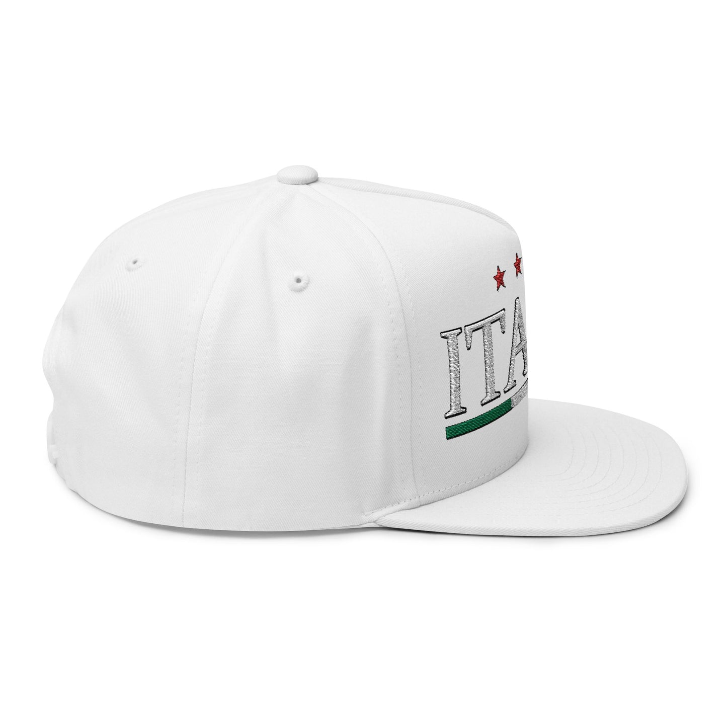 Italia Embroidered Flat Bill Cap – Italian Flag Snapback Hat