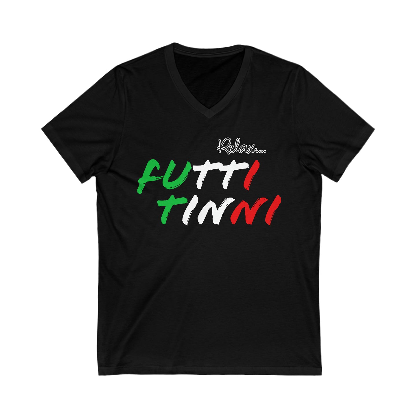 V-Neck Tee Futti Tinni - Unisex Jersey Short Sleeve Tee - Italian T Shirt