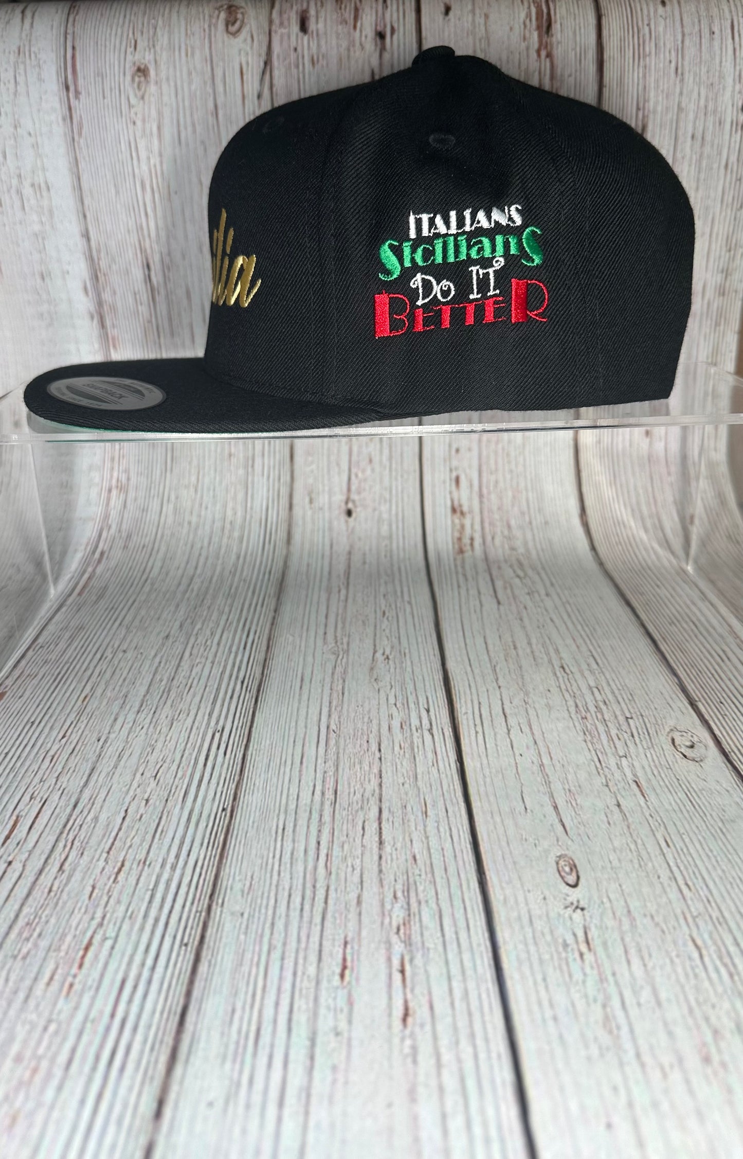 “Sicilia” Black SnapBack Hat