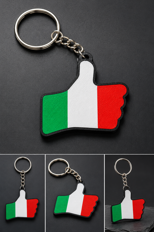 Italian Flag Thumbs Up Keychain