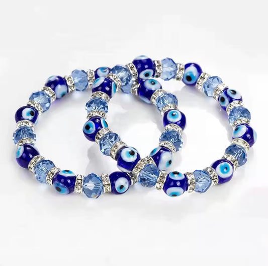 Handmade Evil Eye Beaded Bracelet – Unisex Protection Charm