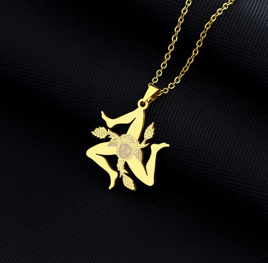 Sicily Flag Pendant & Necklace – Gold or Silver Finish