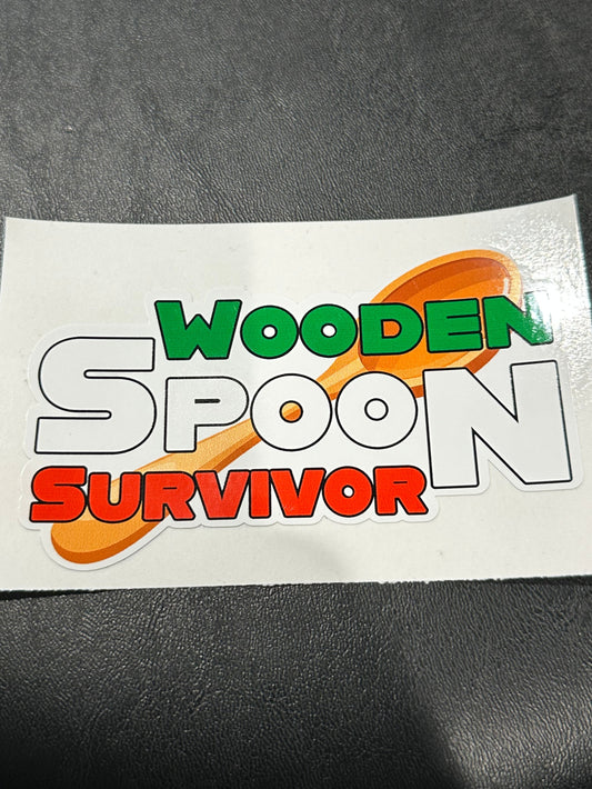 Wooden Spoon Survivor - Durable Weatherproof Vinyl Sticker – UV Rated
